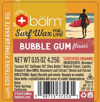 Surf Wax Lip Balm - Bubble Gum Flavor, 4.25 gm